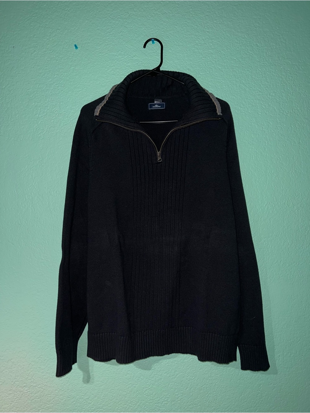 Dockers Black Half-Zip Ribbed Men's Sweater